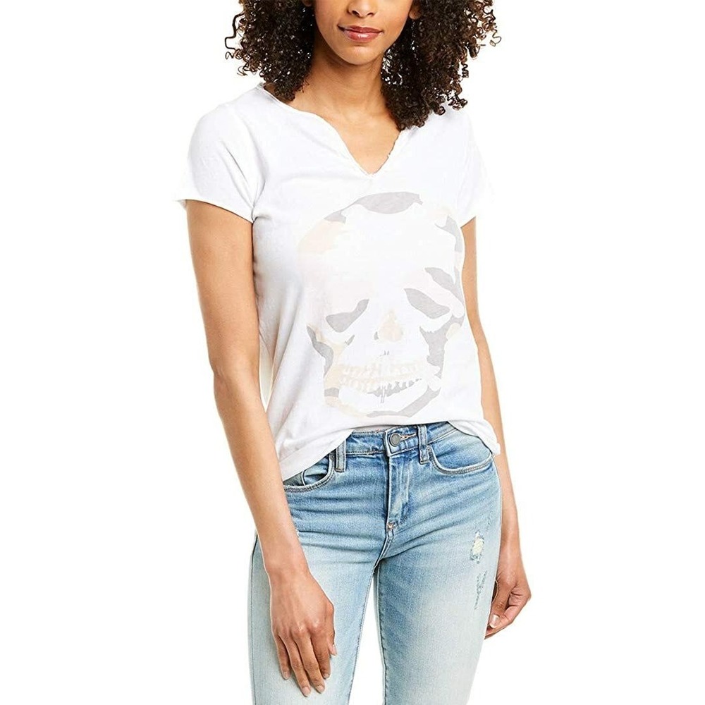 Zadig &‎ Voltaire White Tunisien MC SkullTee Shirt Size XS